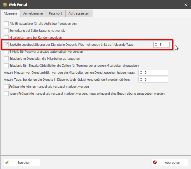 Lesebestätigung im Web Portal von DISPONIC definieren Lesebestätigung im Web Portal von DISPONIC definieren - Dienstplanung für Sicherheitsunternehmen