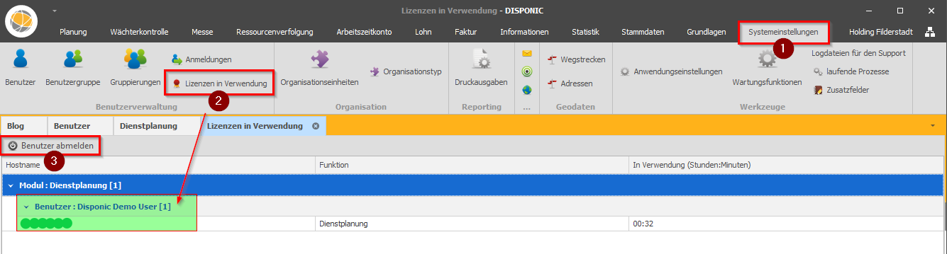 Lizenzen in Verwendung - DISPONIC