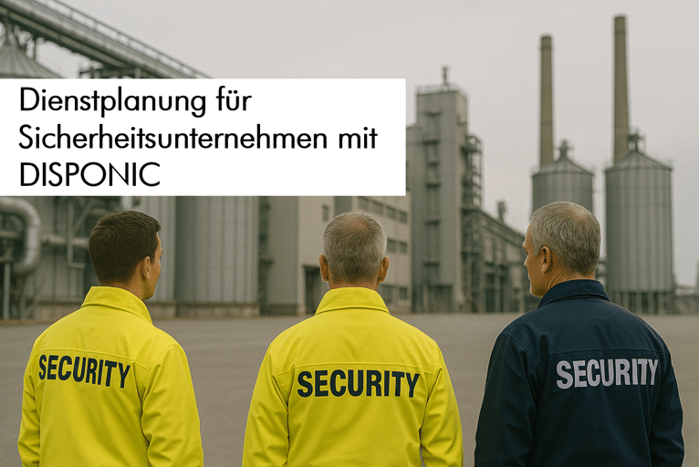 Dienstplanung für Sicherheitsunternehmen mit Software DISPONIC DISPONIC unterstützt Dienstplaner in Sicherheitsunternehmen bei der Durchführung von Planung, Abrechnung und Faktur