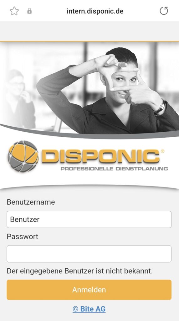 DISPONIC Zugangsdaten für Webzugang vergessen