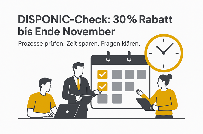 Mit dem DISPONIC-Check verbessern Sie ihre Prozesse in Dienstplanung, Lohn und Faktur.