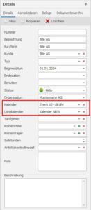 Hinweise zur Zuordnung der Kalender im Auftrag DISPONIC