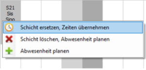 Wie ersetze ich Schichten und übernehme Zeiten